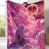 Mystic Reaper Flannel Blanket Cosmic Fantasy Cloudscape Print Soft Warm Lightweight Cozy Throw for Bedroom Living Room Reading Nook Meditation Space Gift
